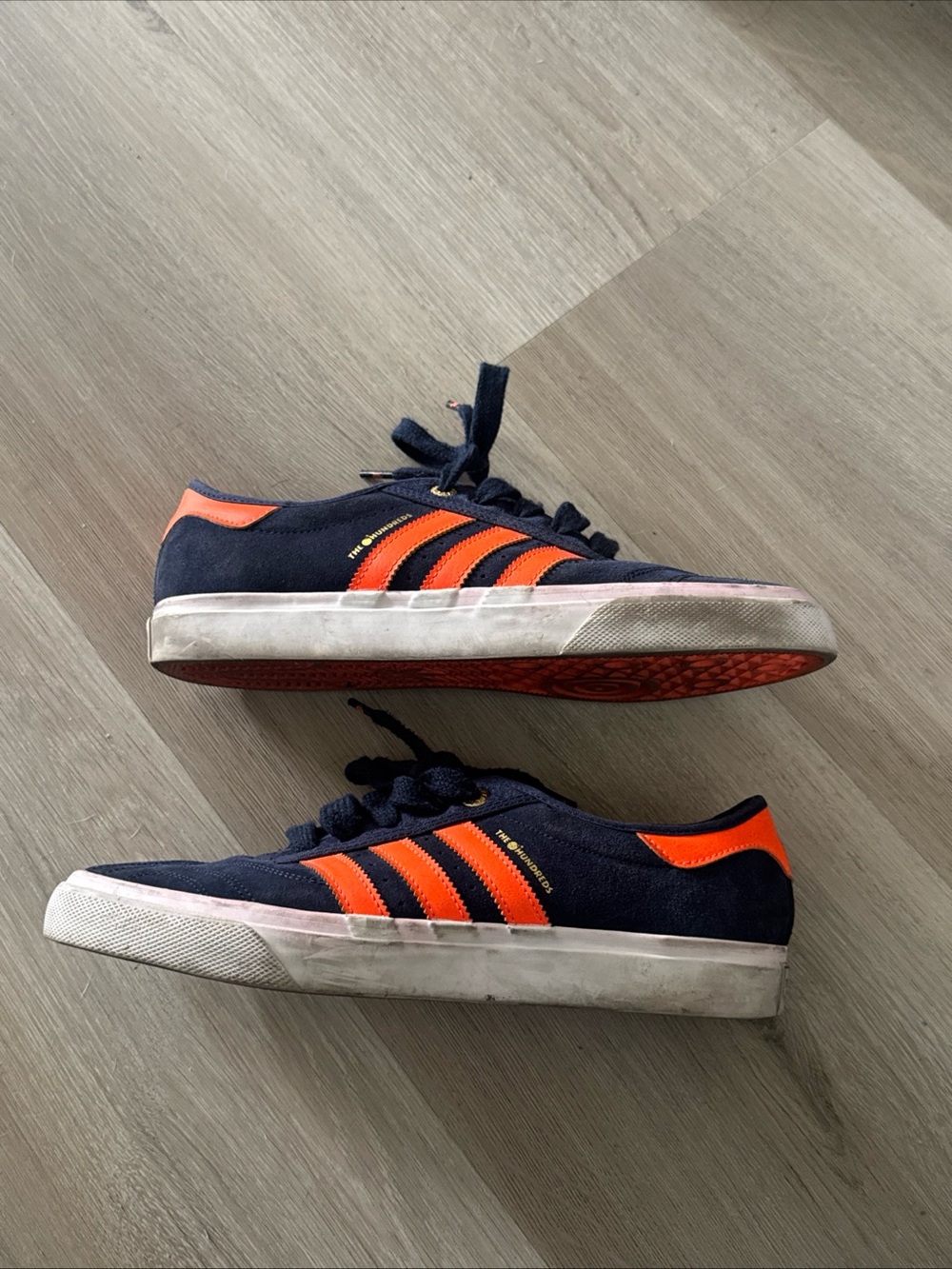 adidas Kids Navy and Bright Orange Low-Top Sneakers